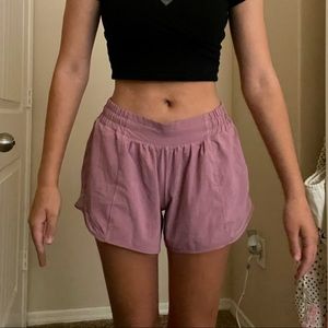 purple lululemon shorts